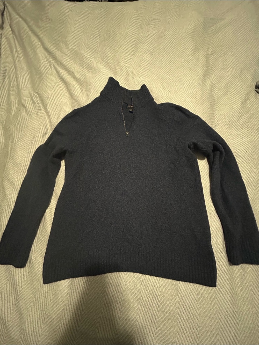 J. Crew Men's Black Turtleneck Half-Zip Sweater
